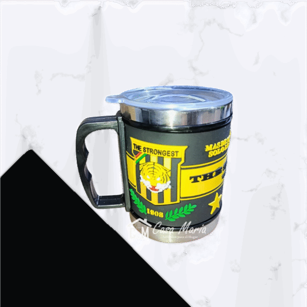 TAZA METALICA PAPA BOLIVAR Y THE STRONGEST