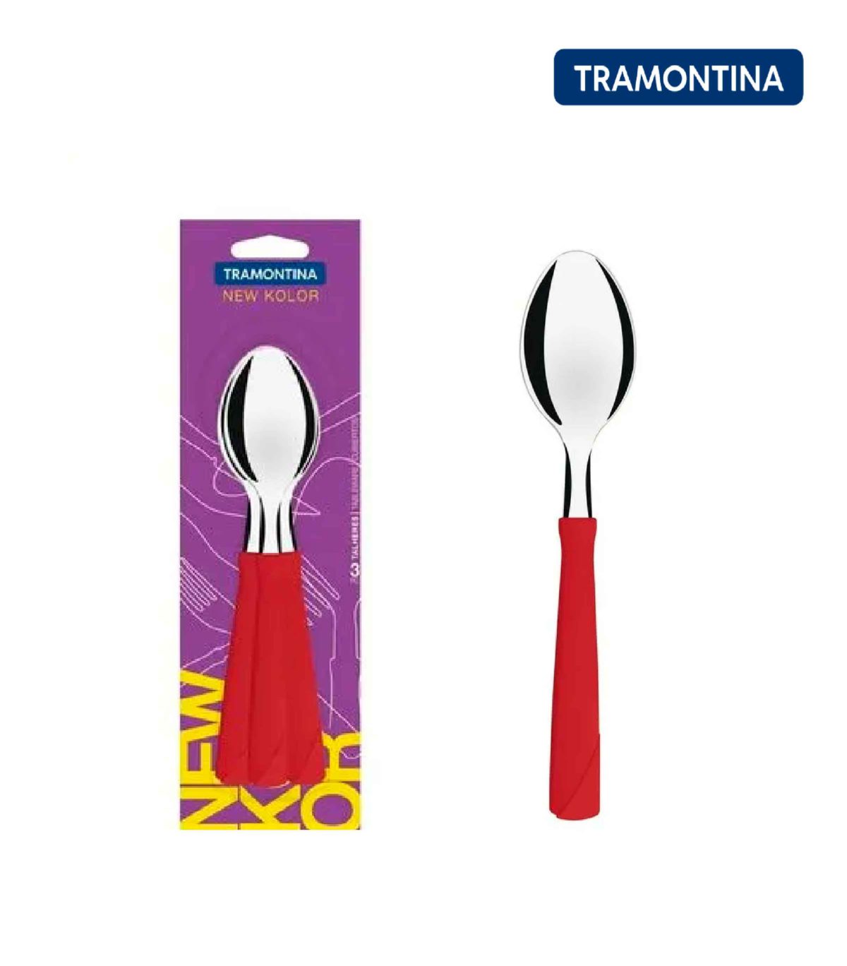 CUCHARAS MESA 12PZAS NEW KOLOR ROJO TRAMONTINA - Imagen 1