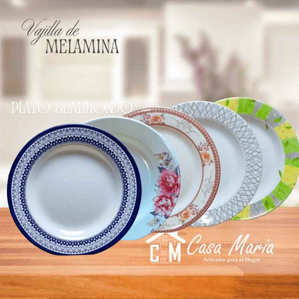 PLATO SEMIHONDO 120U/B MELAMINA CAROLINE