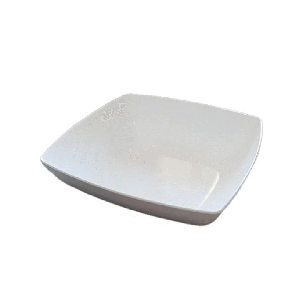 PLATO HONDO CUADRADO BLANCO PPA MELAMINA