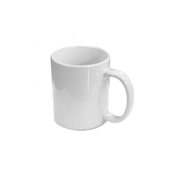 TAZA RECTA BLANCA CON DISEÑO PORCELANA