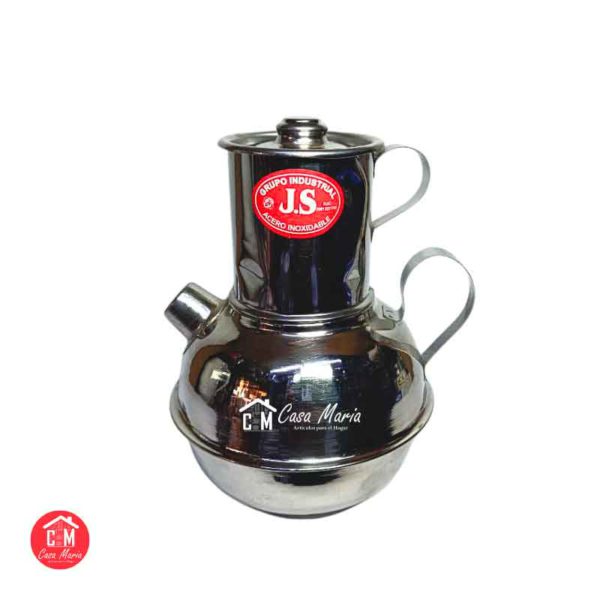 CAFETERA DE ACERO INOX BOLA GRANDE 1 LITRO