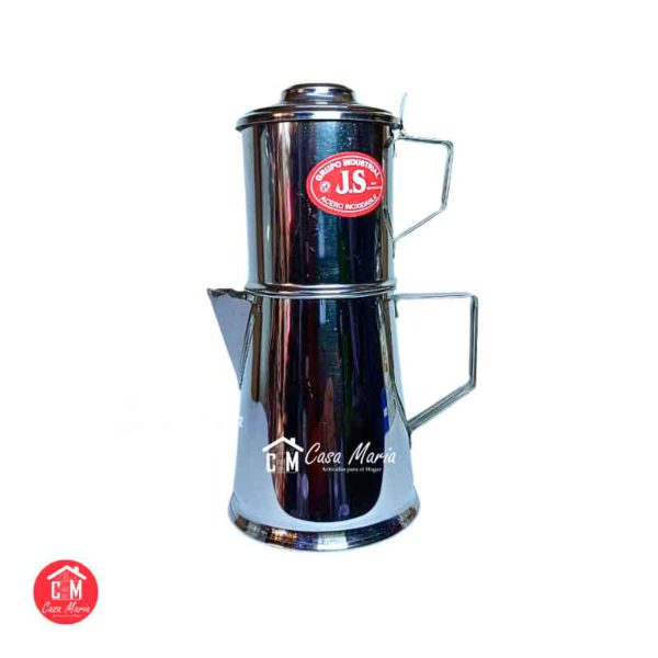 CAFETERA DE ACERO INOX RECTA GRANDE 1 LITRO
