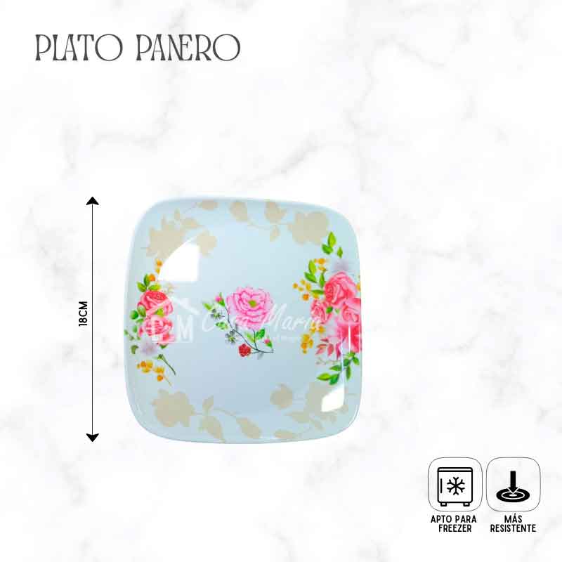 2 PLATO PANERO SEMICUADRADO MELAMINA MAYA - Imagen 2