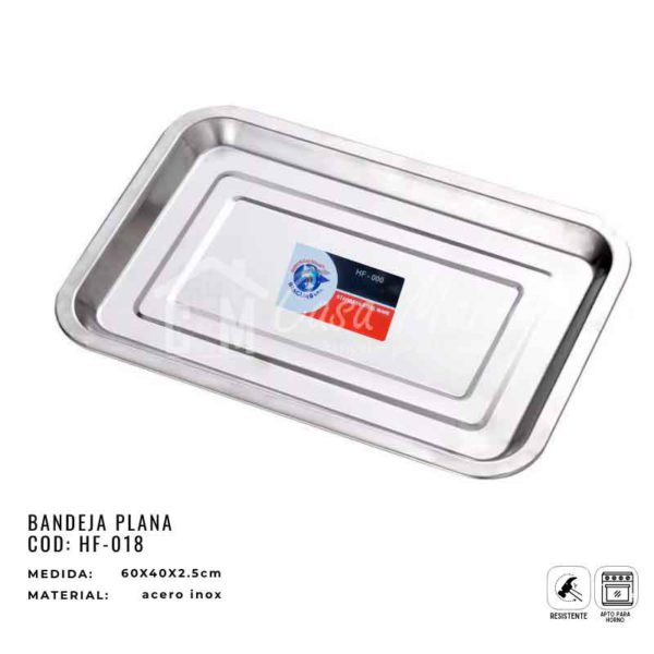 BANDEJA PLANA DE ACERO #18 IRACUAS