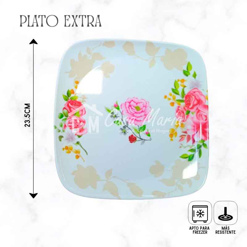 26 PLATO SEMICUADRADO MELAMINA MAYA - Imagen 2