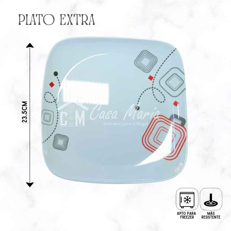 27 PLATO SEMICUADRADO MELAMINA MAYA - Imagen 3