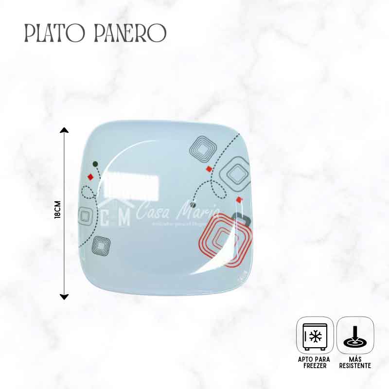 3 PLATO PANERO SEMICUADRADO MELAMINA MAYA - Imagen 3