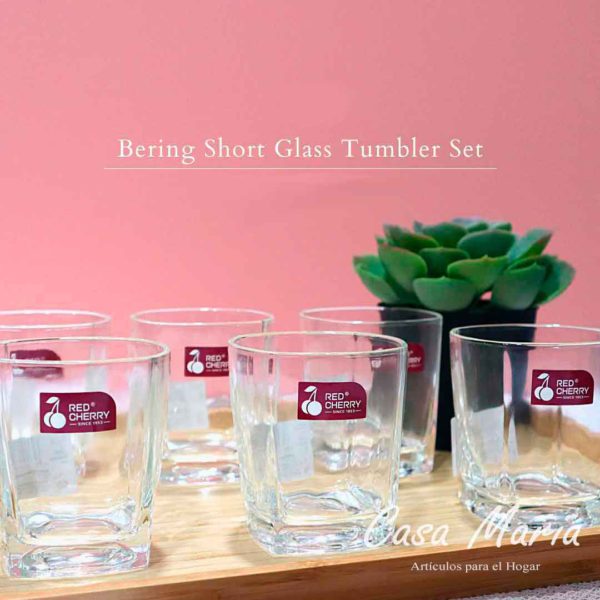 VASO BASE CUADRADA CORTO BERING 165ML 72U/b RED CHERRY