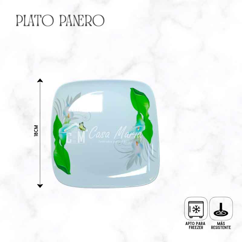 4 PLATO PANERO SEMICUADRADO MELAMINA MAYA - Imagen 4