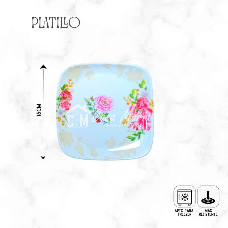 7 PLATILLO SEMICUADRADO MELAMINA MAYA - Imagen 2