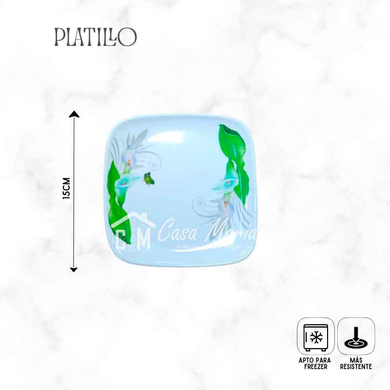 8 PLATILLO SEMICUADRADO MELAMINA MAYA - Imagen 4