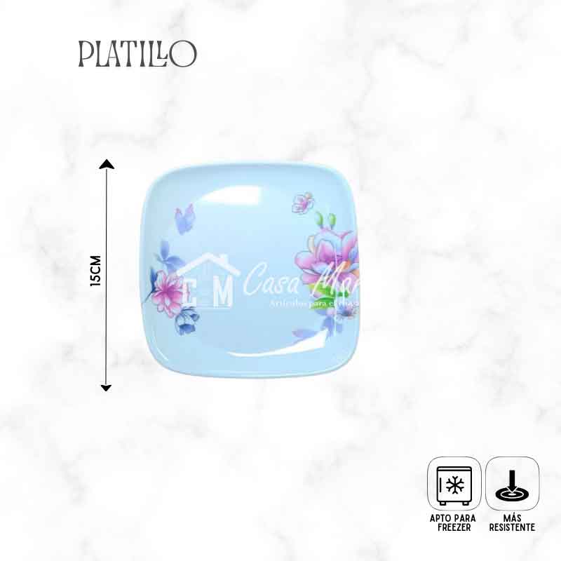 9 PLATILLO SEMICUADRADO MELAMINA MAYA - Imagen 3