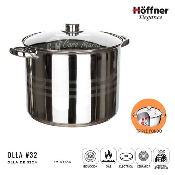 OLLA DE ACERO INOX HOFFNER 17L